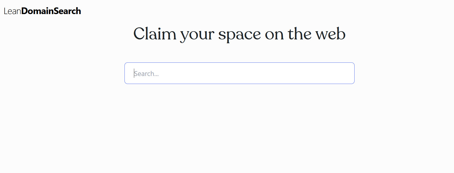 Lean Domain Search interface as an example of a compound and keyword blend brandable domain name generator